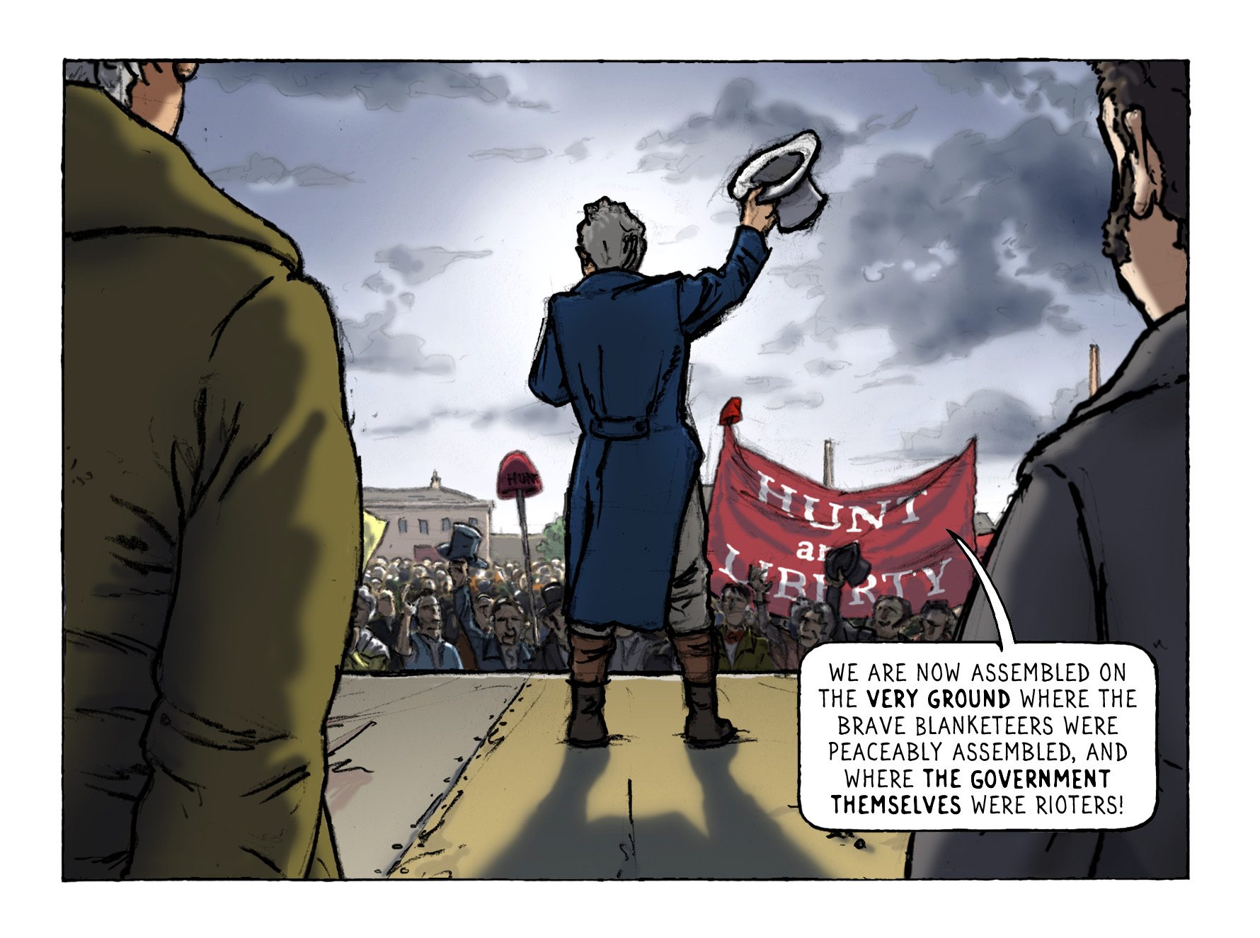 1819 Jan 18 Hunt Manchester. Photo: Peterloo Graphic Novel